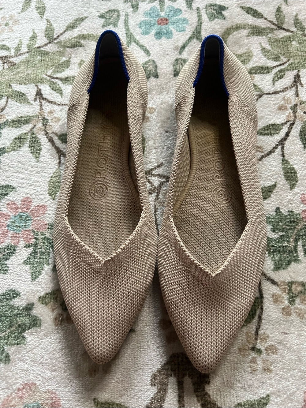 Rothy's The Point Pointed Toe Ballet Flats Size 6.5 Tan